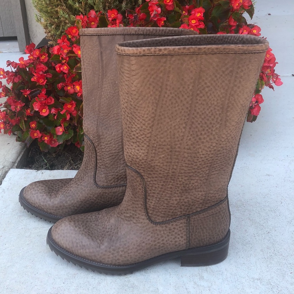 Pedro Garcia pebbled leather brown riding boots